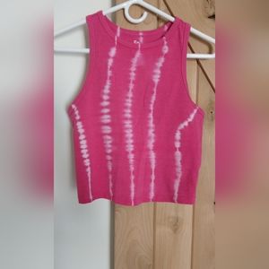 SO pink/white tie dyed crop top